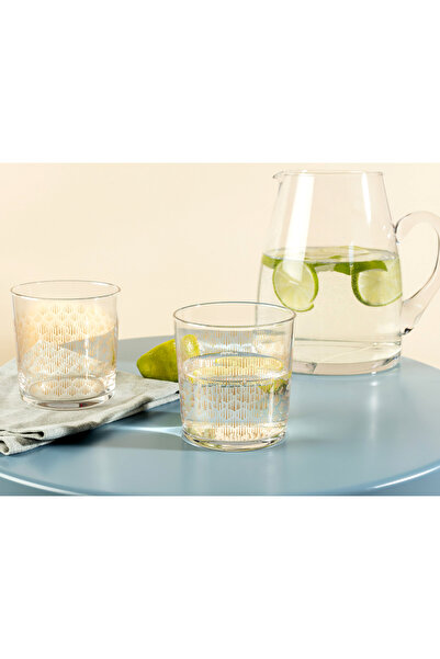 Madame Coco مجموعة أكواب ماء جولدن رين بييريتا مكونة من 4 قطع - 380 مل