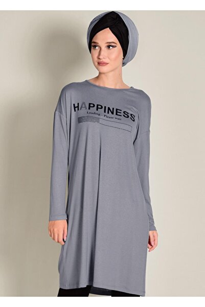 Alvina 4365 Model Printed Basic Tunic