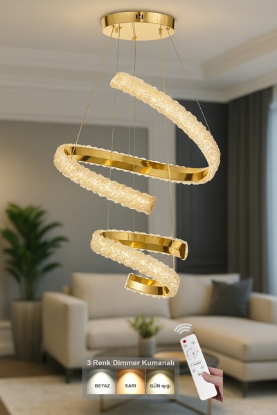 Avizemoda Milly 50+30 cm Dimmer Kumandalı 3 Renk Ledli (Sarı-Beyaz-Gün Işığı)...