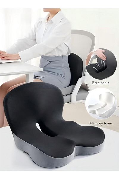 Generic Lumbar Support Pillow Seat Cushion for Office Chair Pressure Relief Sciatica & Tailbone Pain Relief