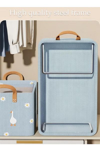 Generic 3pcs Fabric Wardrobe Clothing Storage Boxes Foldable Clothes Storage Box Stackable Wardrobe Drawer