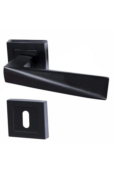 Yale Black Prism Square Rosette Door Handle Room (1 Set = 2 Pcs Back/Front)