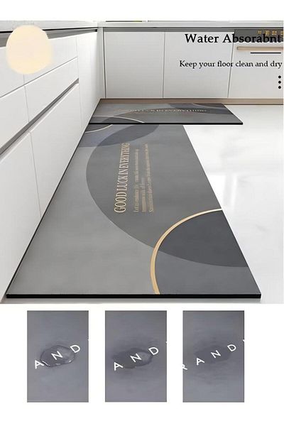 Generic 2-piece Kitchen Mat And Carpet Set, Non-slip Quick-drying Diatom Mud Floor Mat 40*60 40*120cm