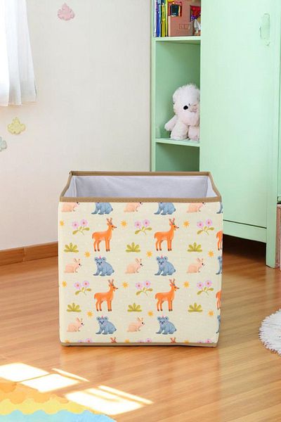 İronika Animals Lidless Box Closet Organizer Toy Goods Laundry Storage Box Organizer 30X30X30