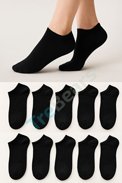 TreBears 10’lu Düz Basic Patik Çorap Seti Günlük Kullanım