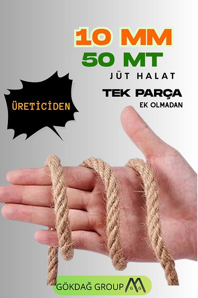 GÖKDAĞ GROUP 10 mm 50 Meters Jute Rope Imported Decor Rope