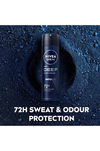 NIVEA Men Deep Black Carbon - 72h Antiperspirant For Men Deo Spray 200ml X3pcs