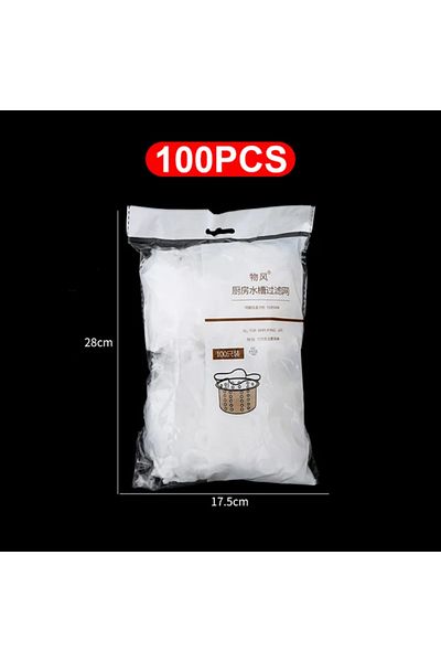 Choice 100 قطعة من فلتر حوض المطبخ القابل للاستخدام مرة واحدة، مصفاة شبكية مضادة للانسداد، أكياس قمامة، شبكة حوض