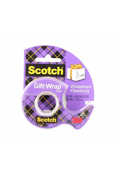 3M Scotch Gift Wrap Tape 19mm X 16.5mtr – Crystal Clear, Matte Finish, Invisible Seal