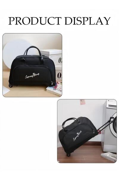 Generic Expandable Underseat Large Capacity Handbag With Adjustable Pull Rod Portable Luggage Trolley