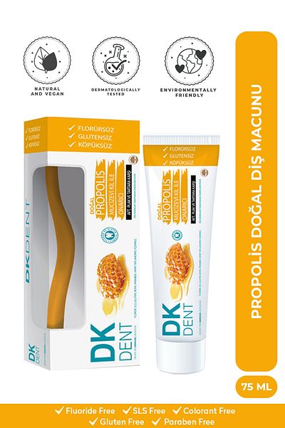 Dermokil Dent Dk Propolis Fluoride Free Toothpaste 75 ml Toothbrush