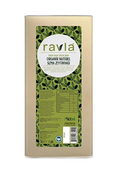Ravla Organik Naturel Sızma Zeytinyağı 5lt