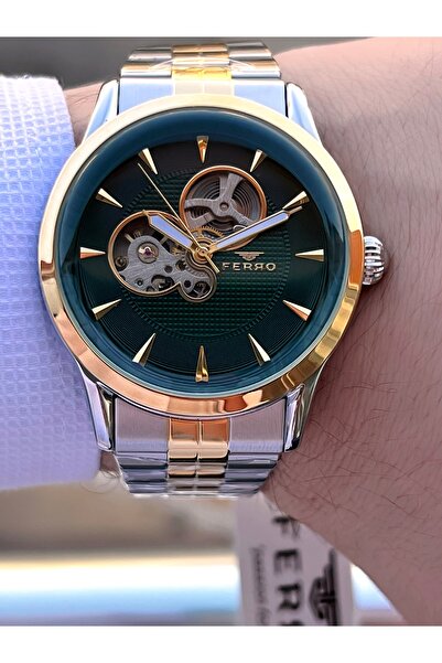 FERRO 3 Atm Waterproof Automatic Mechanism Men's Wristwatch - 2 Years Warranty, Steel Band Ef.31457-A6