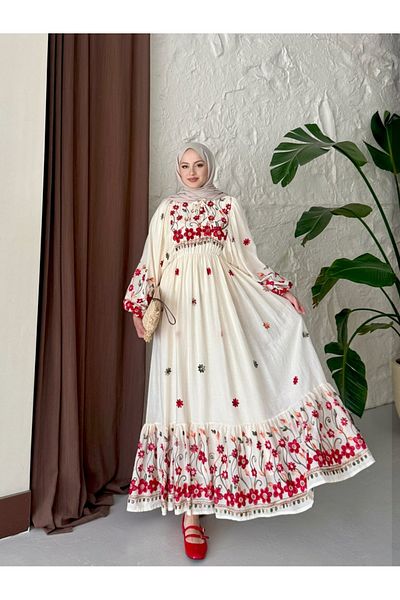 MERETTO By Akıl Κέντημα από βαμβακερό ύφασμα Ivana Dress
