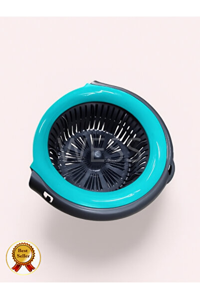 PLANEX CLEAN Spin Mop Döner Başlıklı Temizlik Seti Sıkma Aparatı Turkuaz