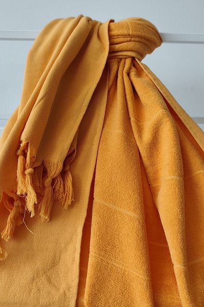 Sevim 100% Cotton Pool & Beach Towel - Towel Peshtemal 90X170Cm - Apricot