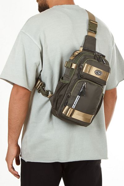 Newish Polo Ανδρική γκρι τσάντα στήθους Τσάντα ώμου Τσάντα χιαστί Oxford υφασμάτινο casual ανδρικό σακίδιο πλάτης