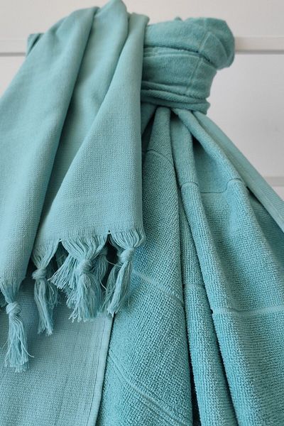 Sevim 100% Cotton Towel Peshtemal 90X170Cm - Soft and Highly Water Absorbent-Green