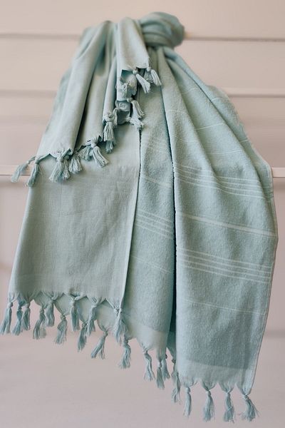 Sevim Towel Peshtemal 90X170Cm - Soft and Highly Water Absorbent - 100% Cotton-Mint