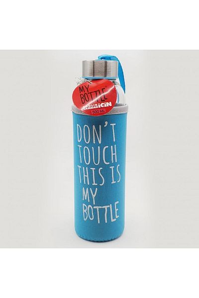 Hediye Kesesi Glass Water Bottle with Colorful Case 500 ml