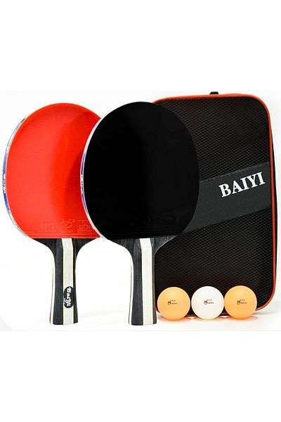 Skyland Sports Table Tennis Racket Set Em-9355 | 2 Ping Pong Rackets, 3 Balls & Case, Professional Tt Racket