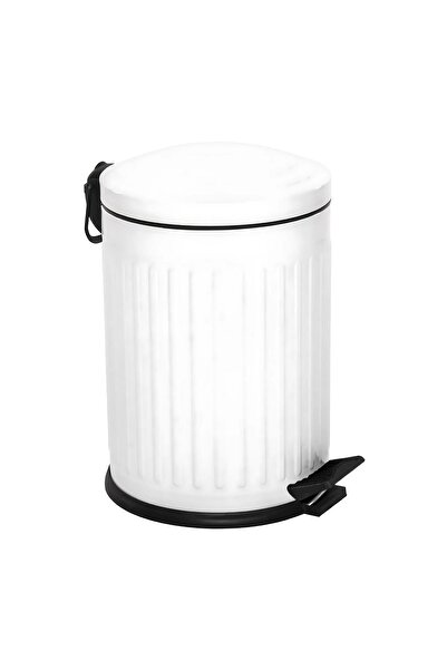 Eforeca Vintage Çöp Kovası Çizgili Beyaz 12 Lt