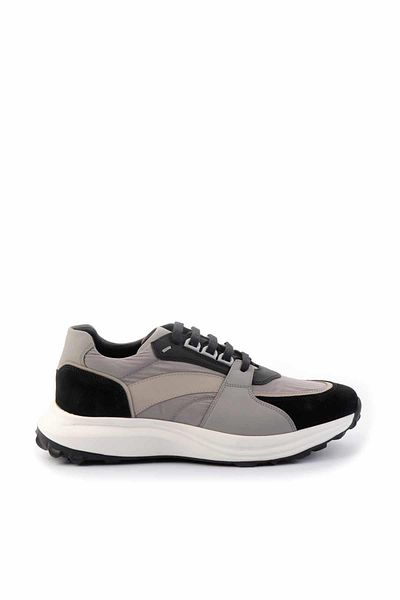 Bambi Black Suede Genuine Leather Men's Sneaker E 01901289102