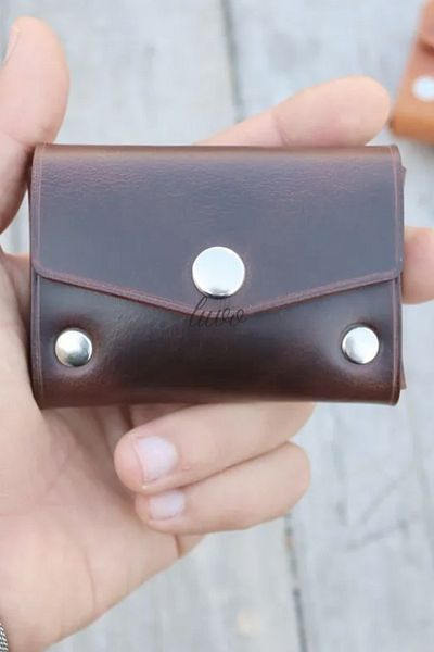 luvo Real Leather Handmade Genuine Leather Card Holder Minimalist Premium Velvet Genuine Leather Compact Card Holder
