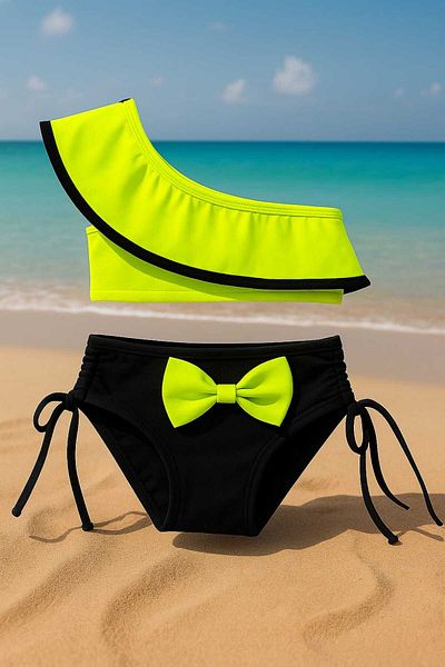 My Kids Wear Παιδικό σετ μπικίνι με μισό μανίκι φιόγκο και δέσιμο στην πλάτη