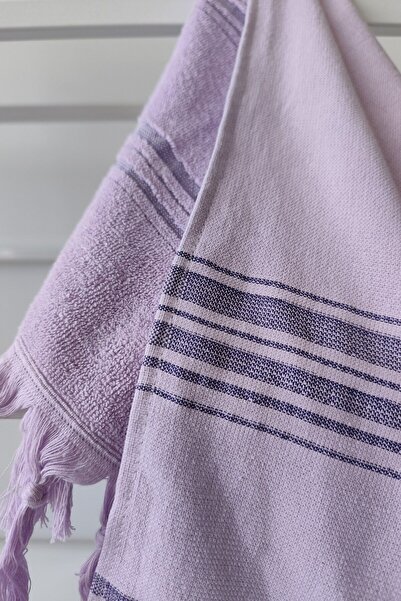 Sevim Σετ πετσετών μαλλιών Peshtemal-100% βαμβακερό ελαφρύ σετ πετσετών παραλίας-λιλά