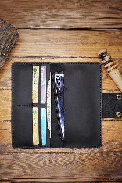 luvo Real Leather Wallet Handmade Genuine Velvet Premium Leather Italian Stitching 4 Card Compartments Phone Compartment