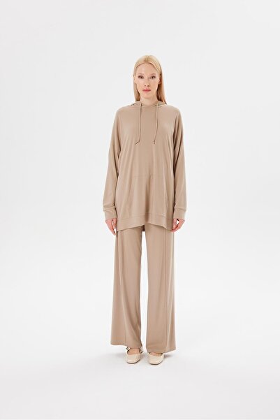 TERZİ DÜKKANI Σετ Φούτερ Modal από Χτενισμένο Βαμβάκι σε Πέτρινο Χρώμα