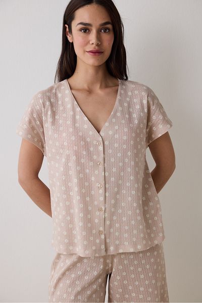 Penti Lucy Pointel Beige Capri Pajama Set