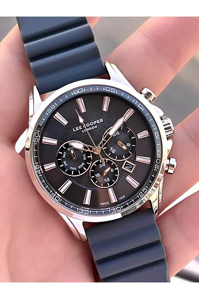 Lee Cooper Gray Silicone Cord Internal Functions Active 50Mt Water Resistant Men's Wristwatch