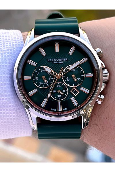 Lee Cooper Silicone Cord Inner Functions Active 5 Atm Water Resistant Men Wrist Watch Elc08063.377