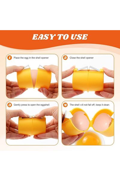 Generic 3pc Egg Shell Opener, New Egg Cracker for Raw Eggs, Hard Boiled Egg Peeler, Egg Peeler Tool, Stainle