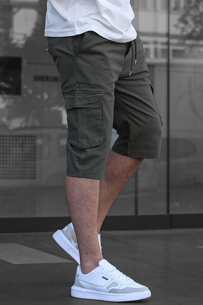 Madmext Smoked Cargo Pocket Capri Men's Trousers 6331