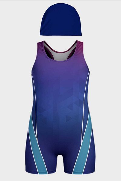 My Kids Wear Girls' Swimsuit with Swim Shorts