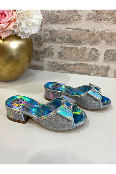 ROSE SHOES KİDS Yaz Style Silvery Comfortable Heelled Slippers