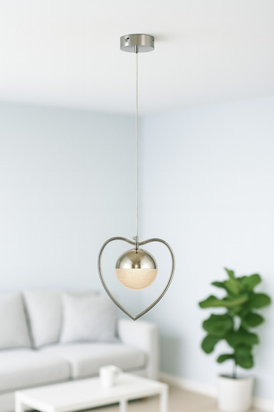 Avizemoda Eris Tekli Modern Koridor-Antre-Giriş-Hol Sarkıt Avize - (Krom Kaplama)