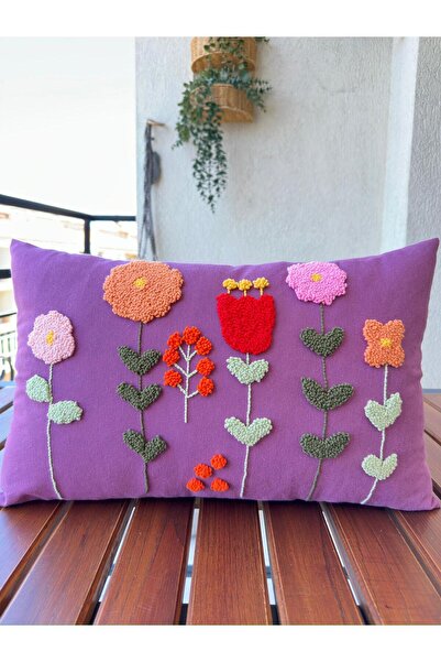 punchatolyem Punchhatolyesii أرجواني ملون زهرة بانش لكمة اليد المطرزة يدويا ر...