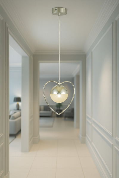 Avizemoda Eris Tekli Modern Koridor-Antre-Giriş-Hol Sarkıt Avize - (Krom Kaplama)