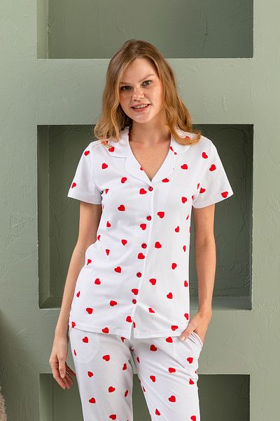 nisaNCa Comfortable and Stylish 100% Cotton Pajama Set - Buttoned Set - Wide Size Range