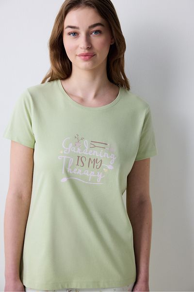 Penti Gardening Capri Light Green Pajama Set