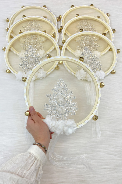 ZEYMERADE شمعدان Vip مزود بحامل للعروس أبيض، حفل زفاف وصيفة العروس، ليلة الحن...