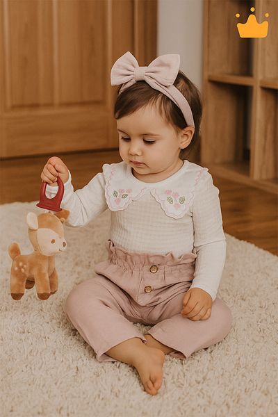 Babyhola بنطلون بادي للأطفال من عمر 1-3 سنوات، طقم علوي وسفلي أنيق مكون من قطعتين للعطلات 2327