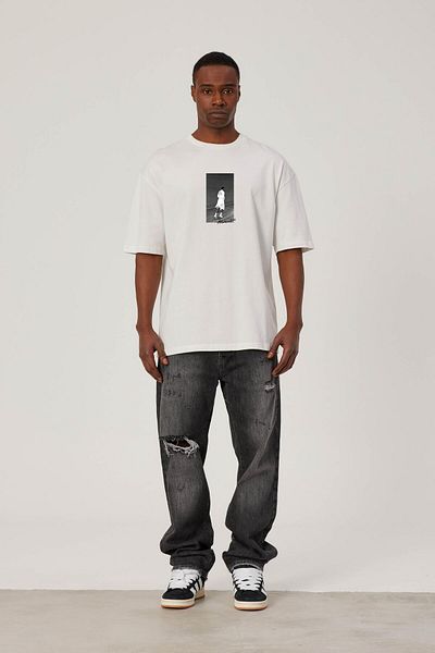NOMARC Λευκό T-Shirt - Μουάμεν Άλι με εμπριμέ φωτογραφία