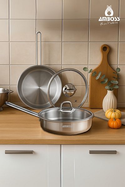 Amboss Milano 4 Piece Stainless Steel Pan Set with Cover