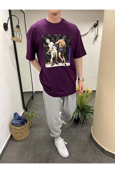 NOMARC Γλυπτό Μπόξερ Μωβ Tshirt