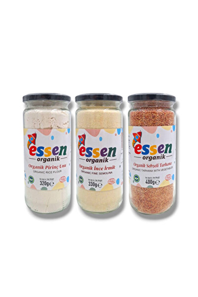 Essen Organik 3'lü Sebzeli Tarhana, İnce İrmik, Pirinç Unu Set